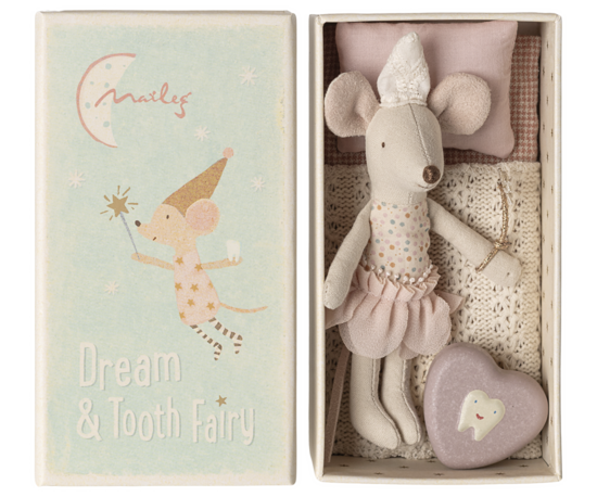 Tooth fairy mouse, Little sister in matchbox - Maileg